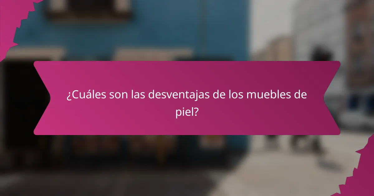 ¿Cuáles son las desventajas de los muebles de piel?