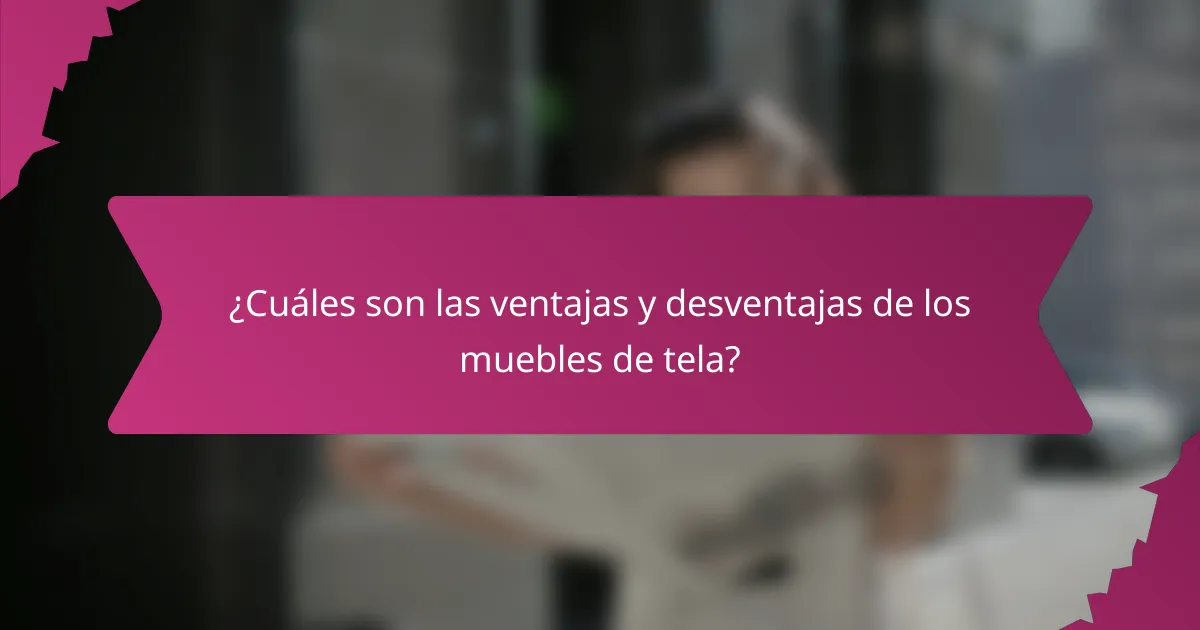 ¿Cuáles son las ventajas y desventajas de los muebles de tela?
