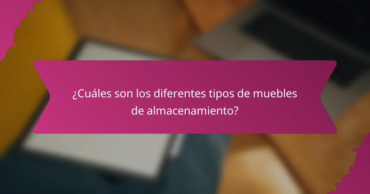 ¿Cuáles son los diferentes tipos de muebles de almacenamiento?