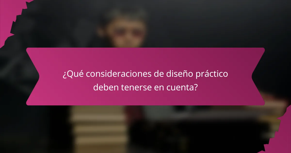 ¿Qué consideraciones de diseño práctico deben tenerse en cuenta?