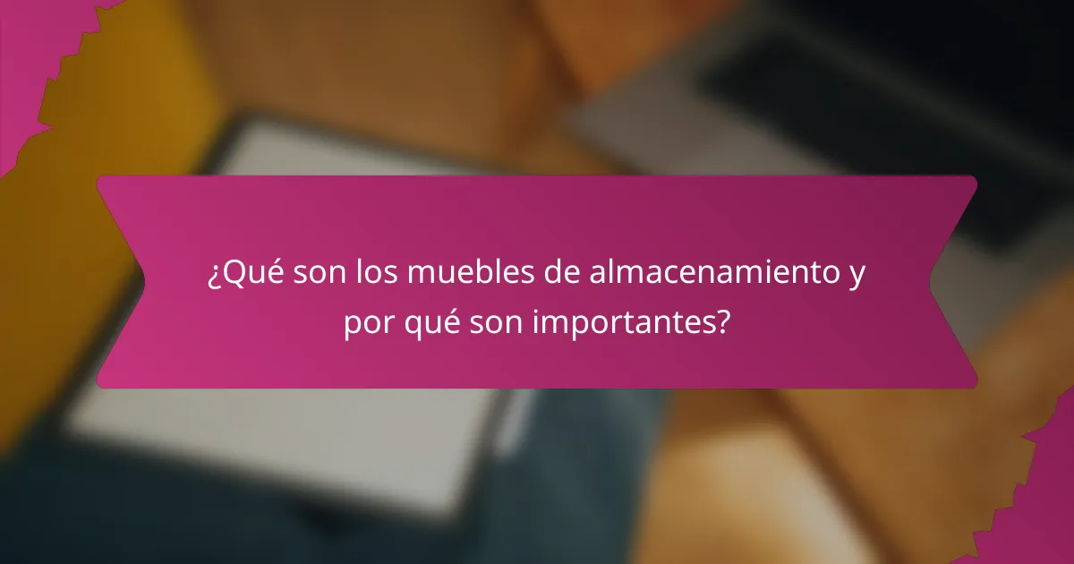 ¿Qué son los muebles de almacenamiento y por qué son importantes?