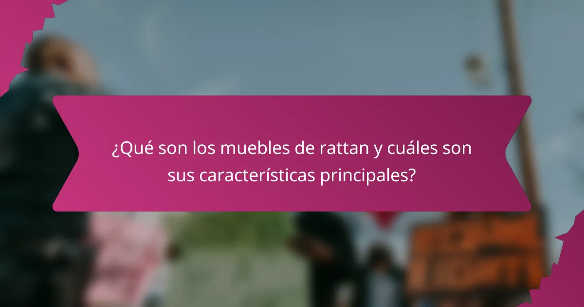 ¿Qué son los muebles de rattan y cuáles son sus características principales?
