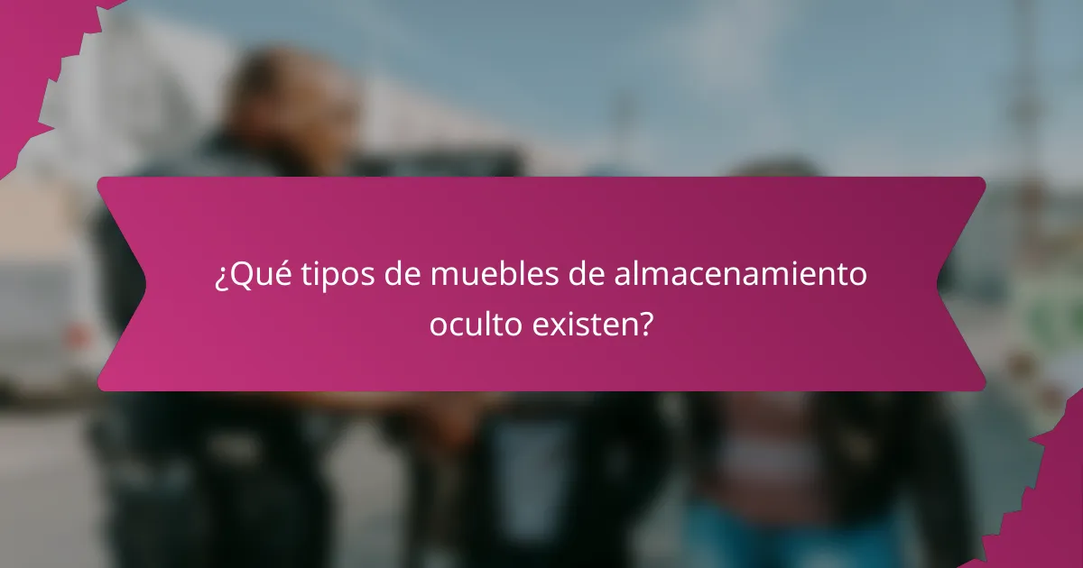 ¿Qué tipos de muebles de almacenamiento oculto existen?